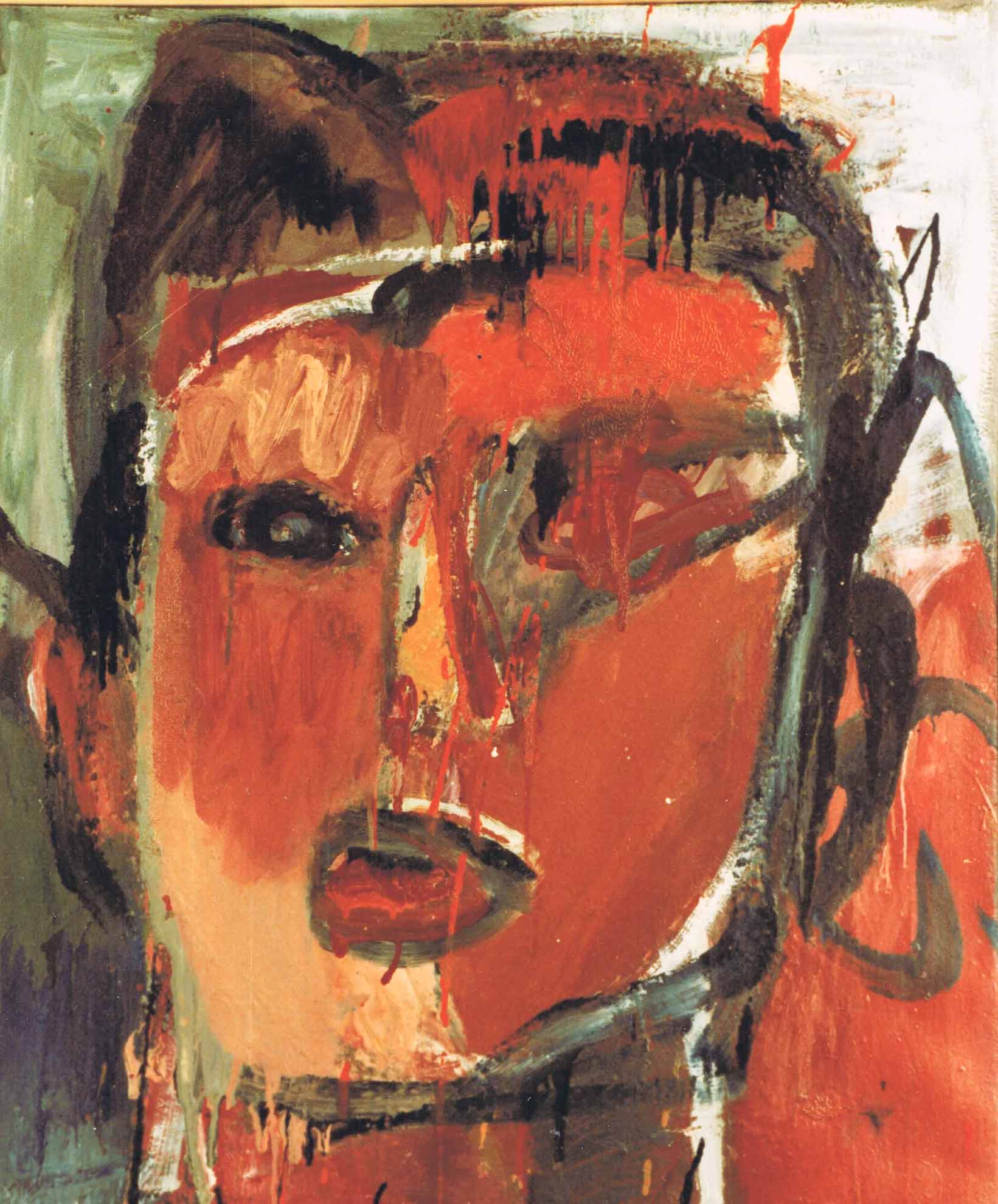 Head of a goddess1982, Oil on paper on canvas, 60 x 50 cm