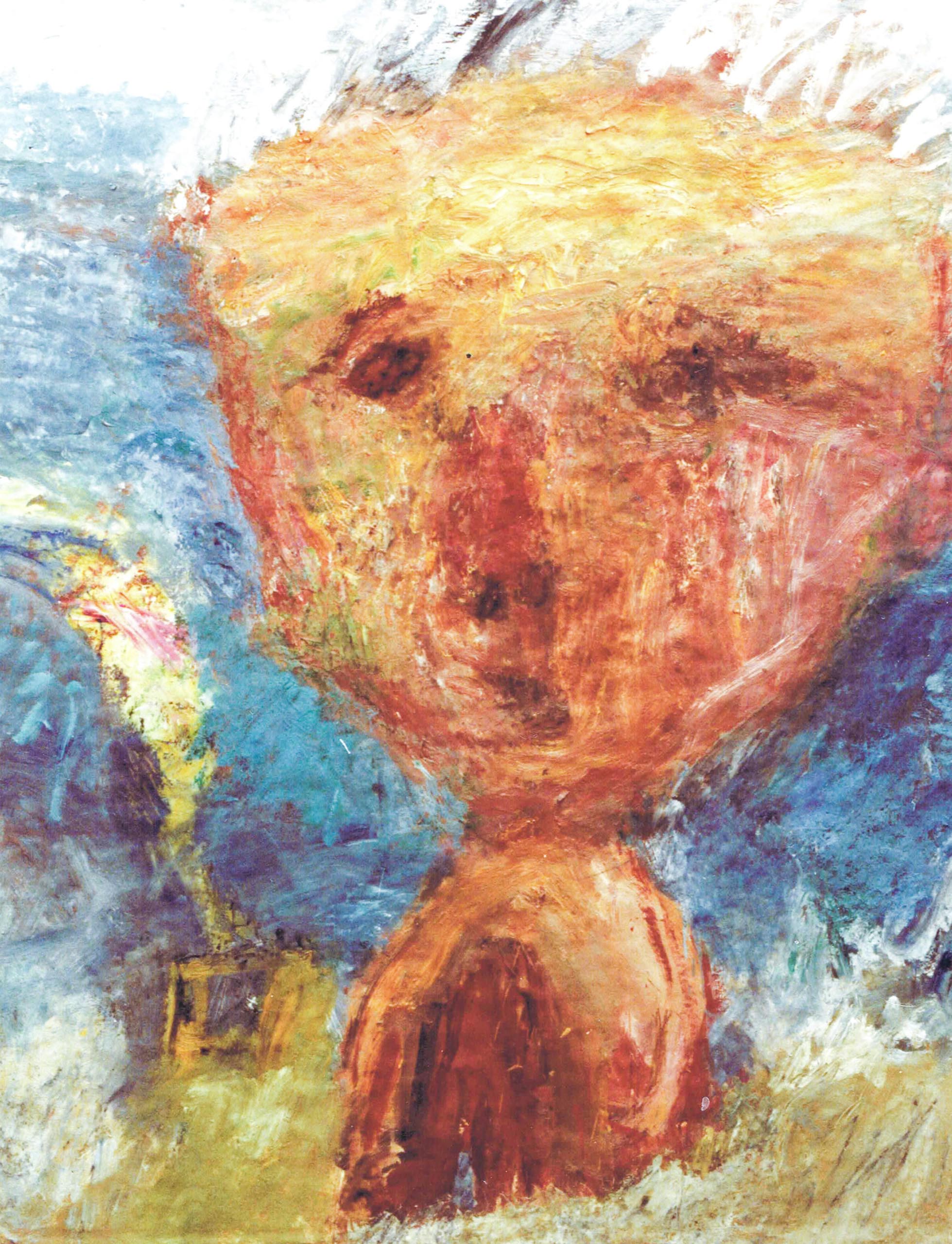 Head of a goddess1982, Oil on paper on canvas, 60 x 50 cm